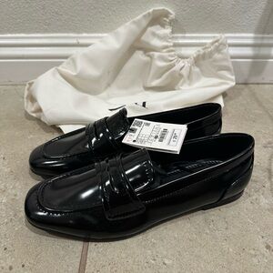 NWT Zara Faux Patent Leather Penny Loafers